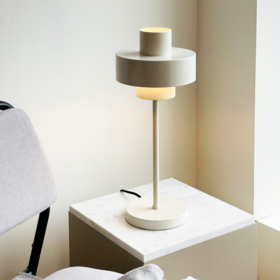 Lampe à poser en métal blanc STOKE