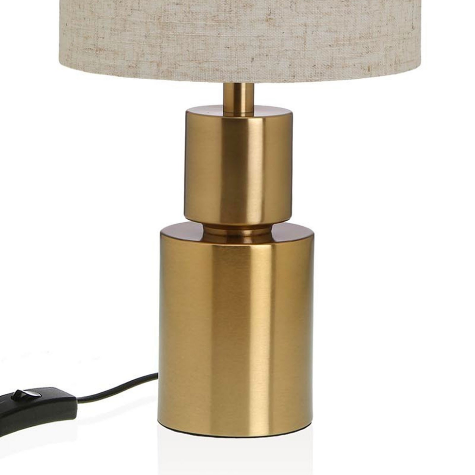 Lampe à poser métal doré et abat-jour beige 10x10x43.5cm