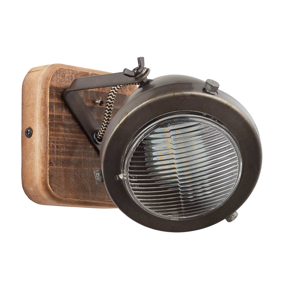 Projecteur halogène en bois industriel