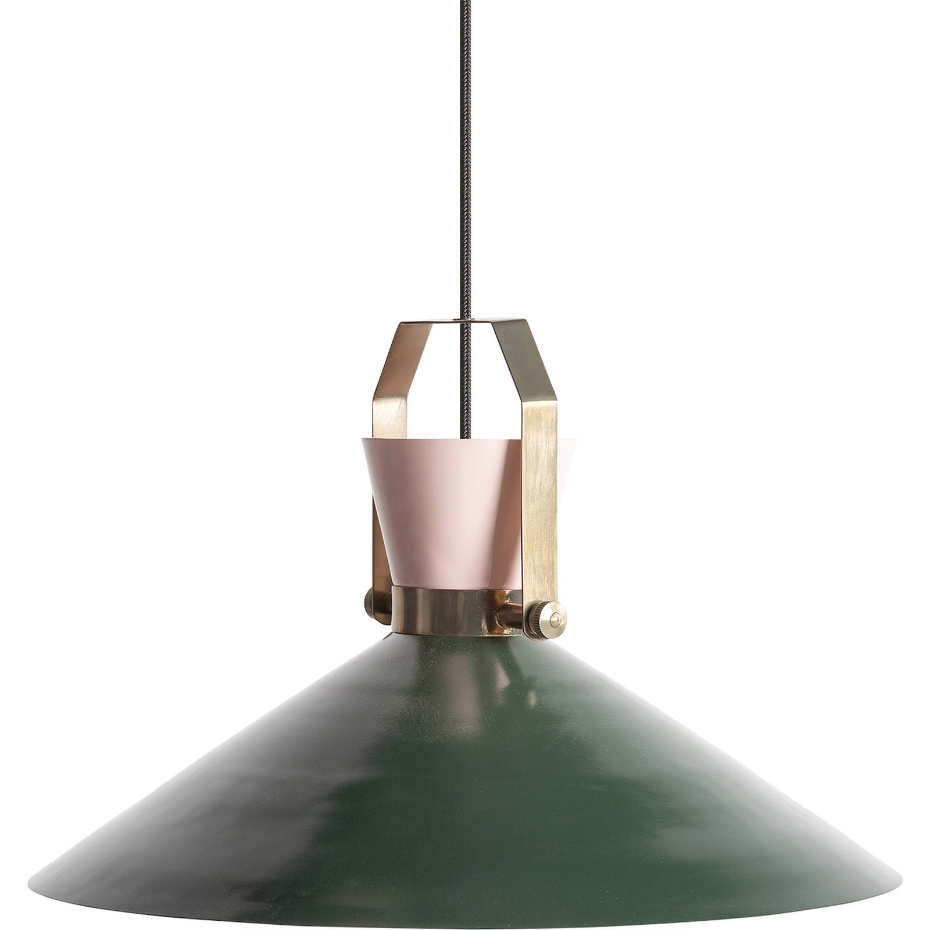 Lustre suspendu en fer et acier finition marbrée