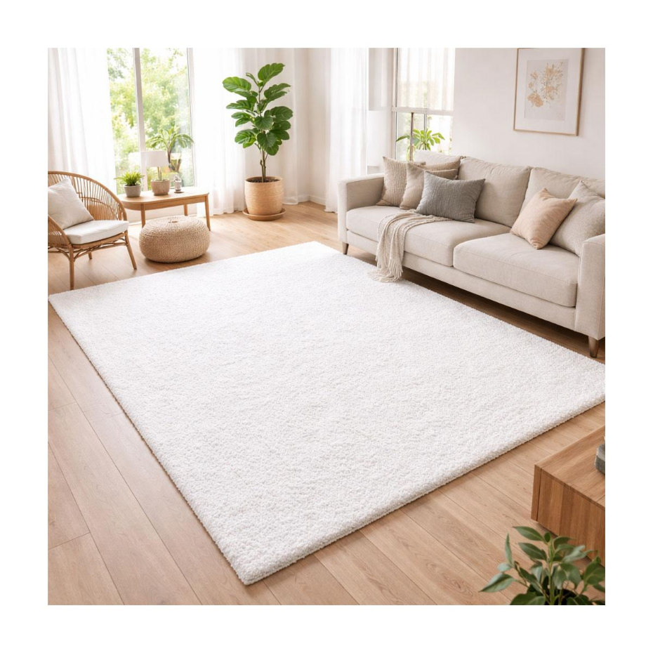 Tapis poils longs shaggy tissé motif uni UNI L