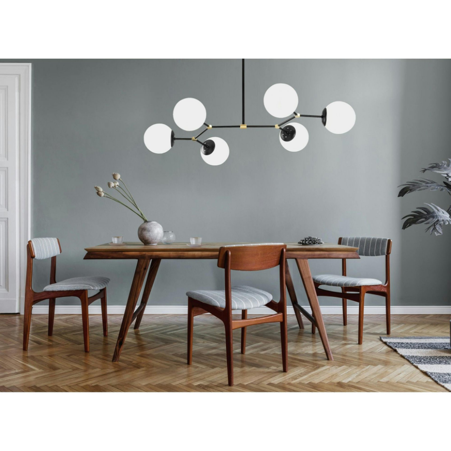 Suspension design 6 globes en verre SIERRE