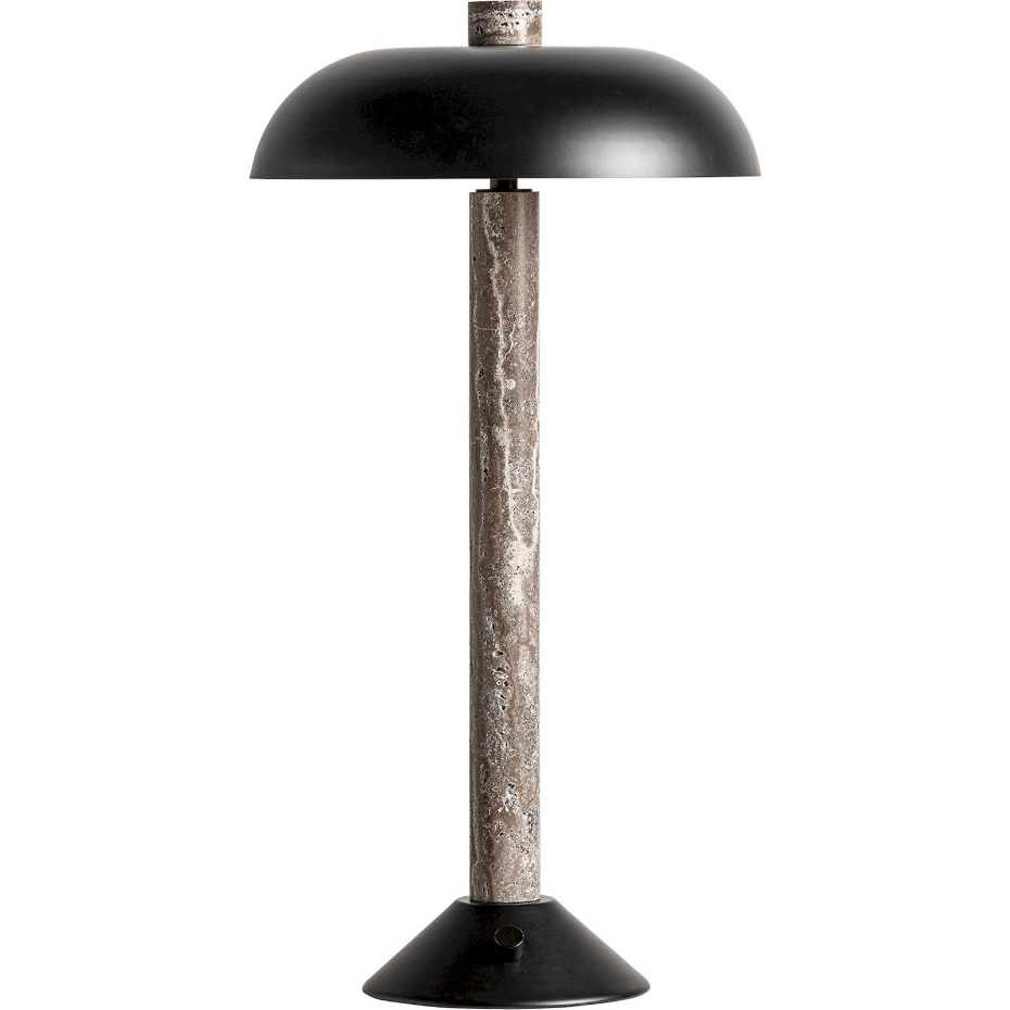 Lampe de salon en marbre et bois de manguier