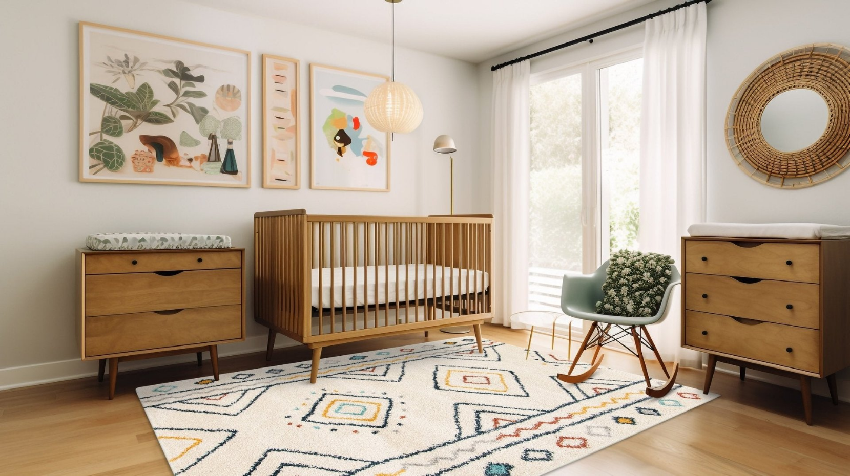 Tapis enfant doux et volumineux AZTEC