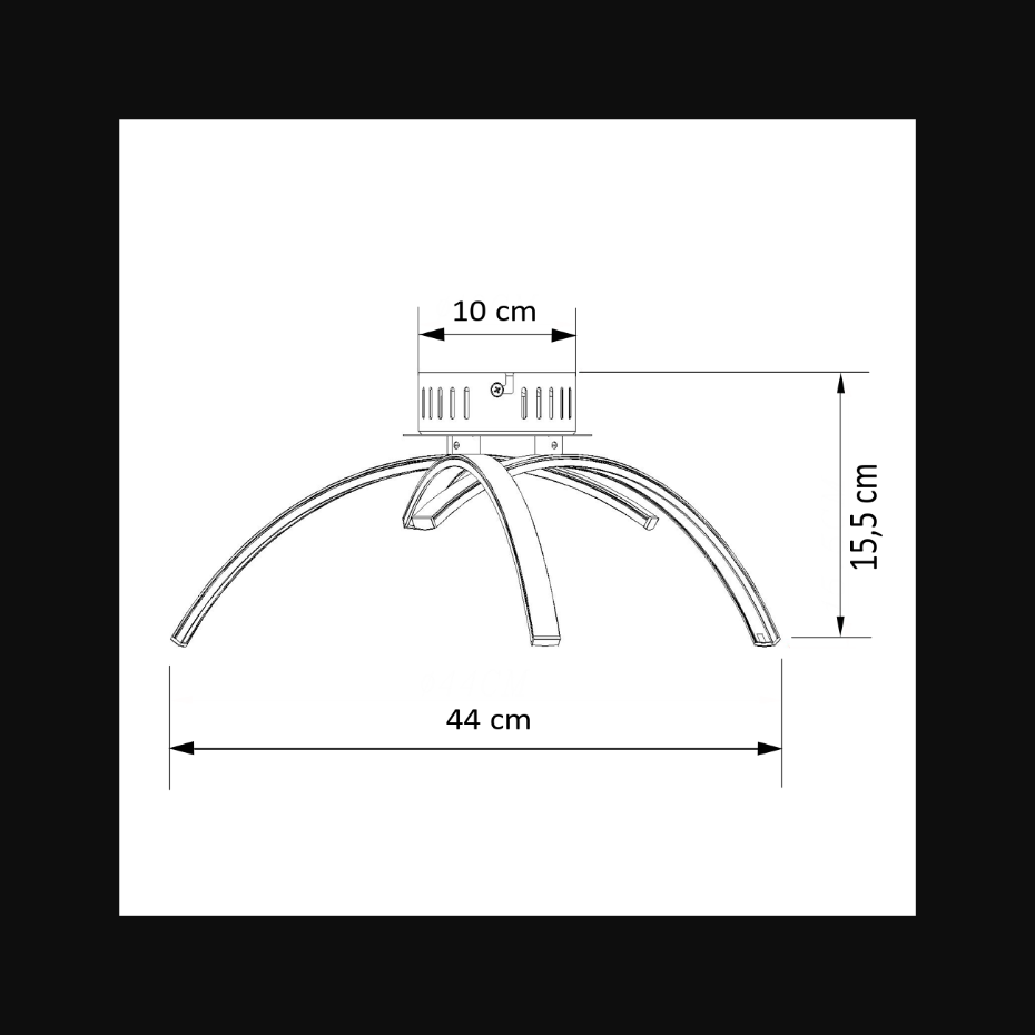 Plafonnier LED 3 bras chromés - OVA