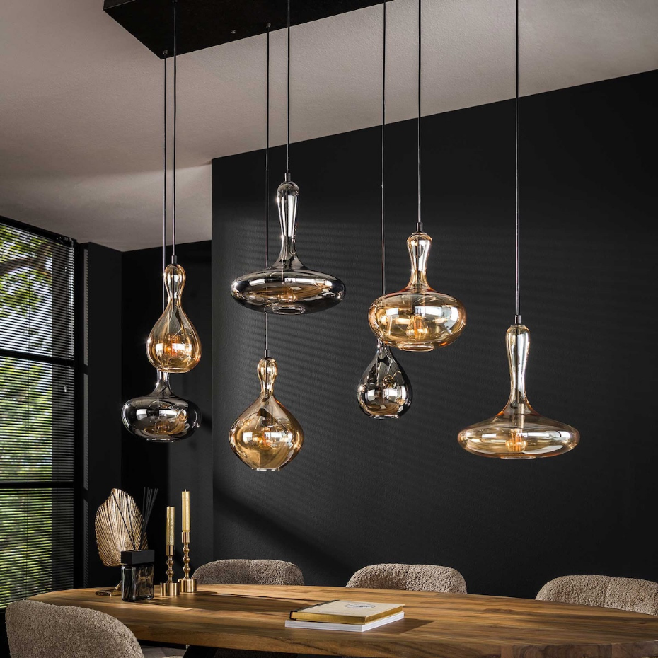 Suspension 7 globes en verre - CARAFEL