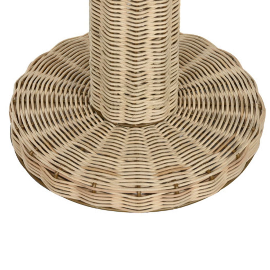 Lampadaire en rotin et métal doré 47x47x150cm