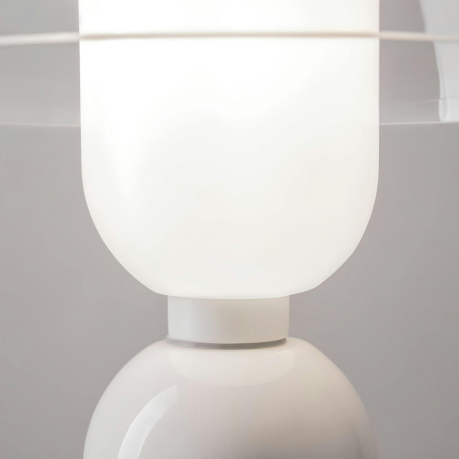 Lampe de salon blanche rétro – verre et céramique WINDER