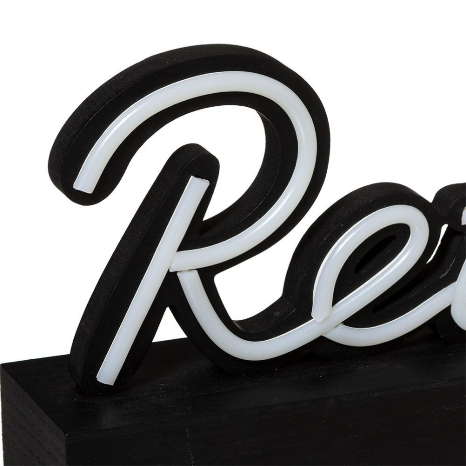 Mot Déco Lumineux Led Rétro Noir
