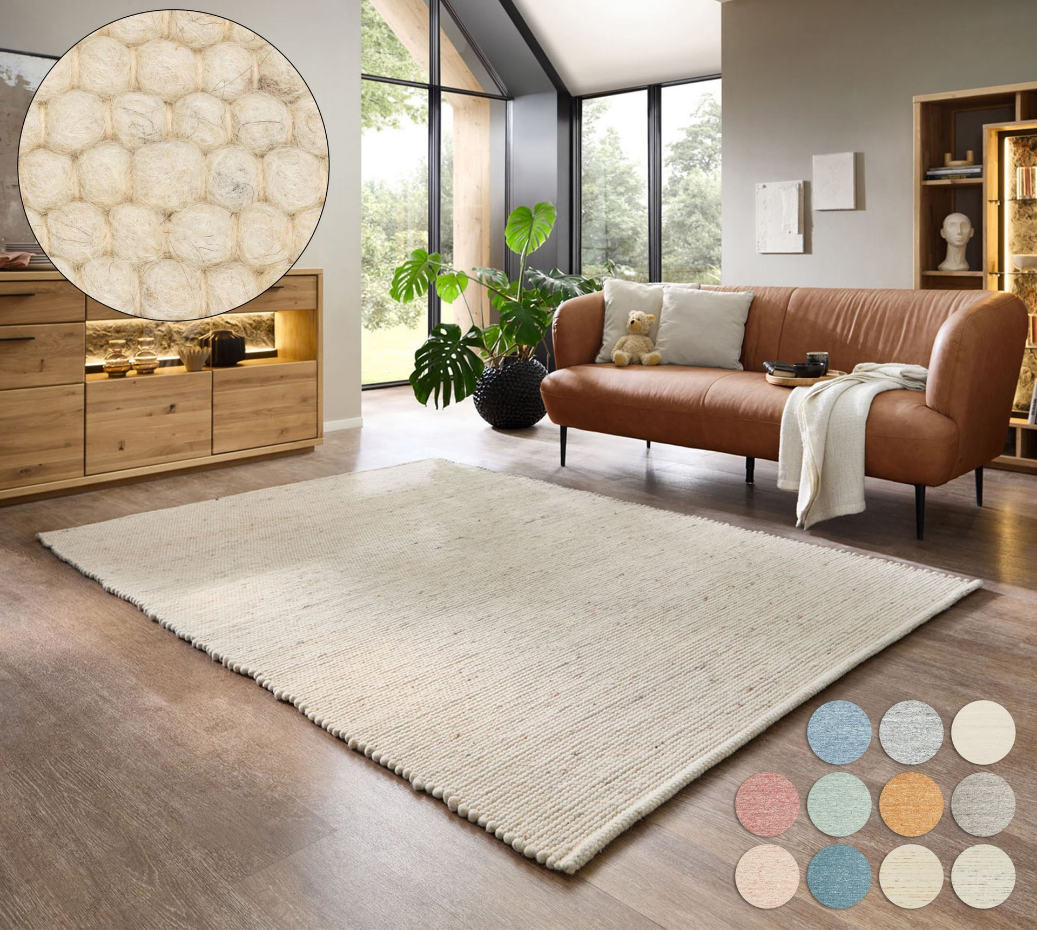 Tapis réversible en laine foulée tissé à la main aux couleurs vives - Alpen