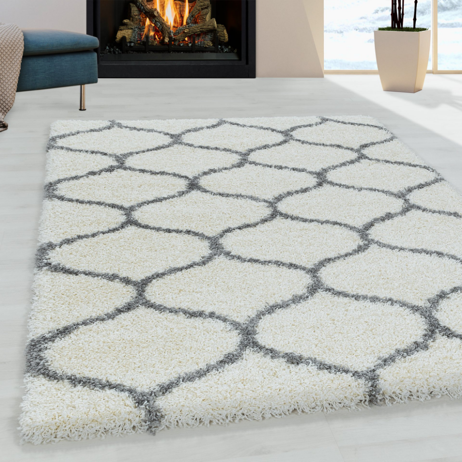 Tapis shaggy à poils long motif scandinave SALSA