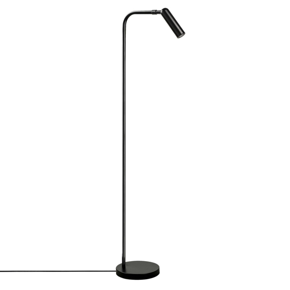 Lampadaire design noir minimaliste à tête orientable SILE