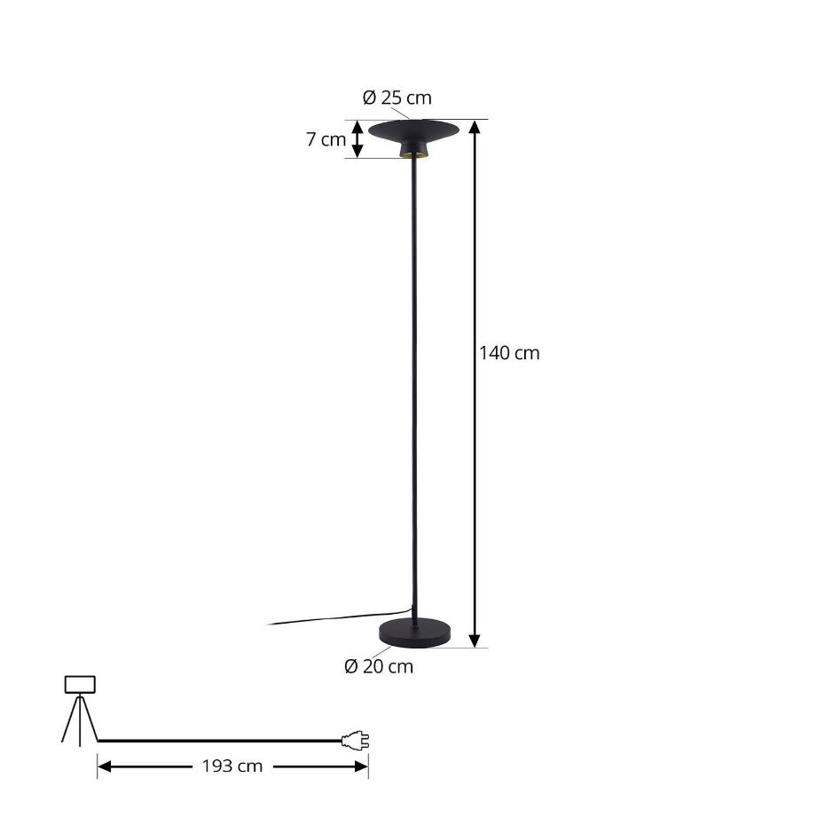 Lampadaire en métal moderneLED, Norvind