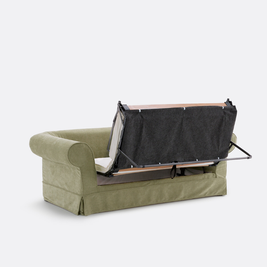 Canapé droit, convertible, 2 ou 3 places, en polyester chiné, ADELIA