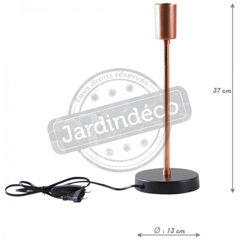 Pied de lampe métal cuivré