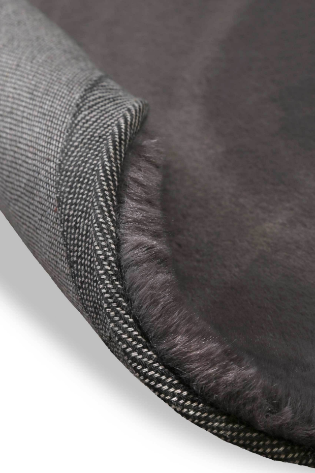 Tapis salon rond doux sensation peau de lapin ,  Anna