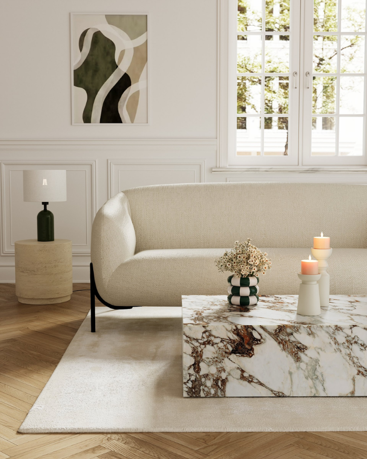 Lampe à poser en Céramique & Abat-jour Lin-BECKER