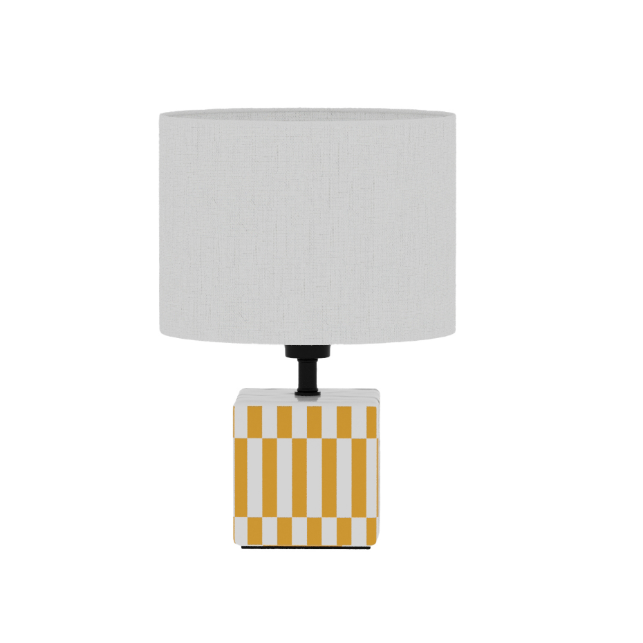 Petite Lampe à poser en Céramique & Abat-jour Lin-MANET PETIT