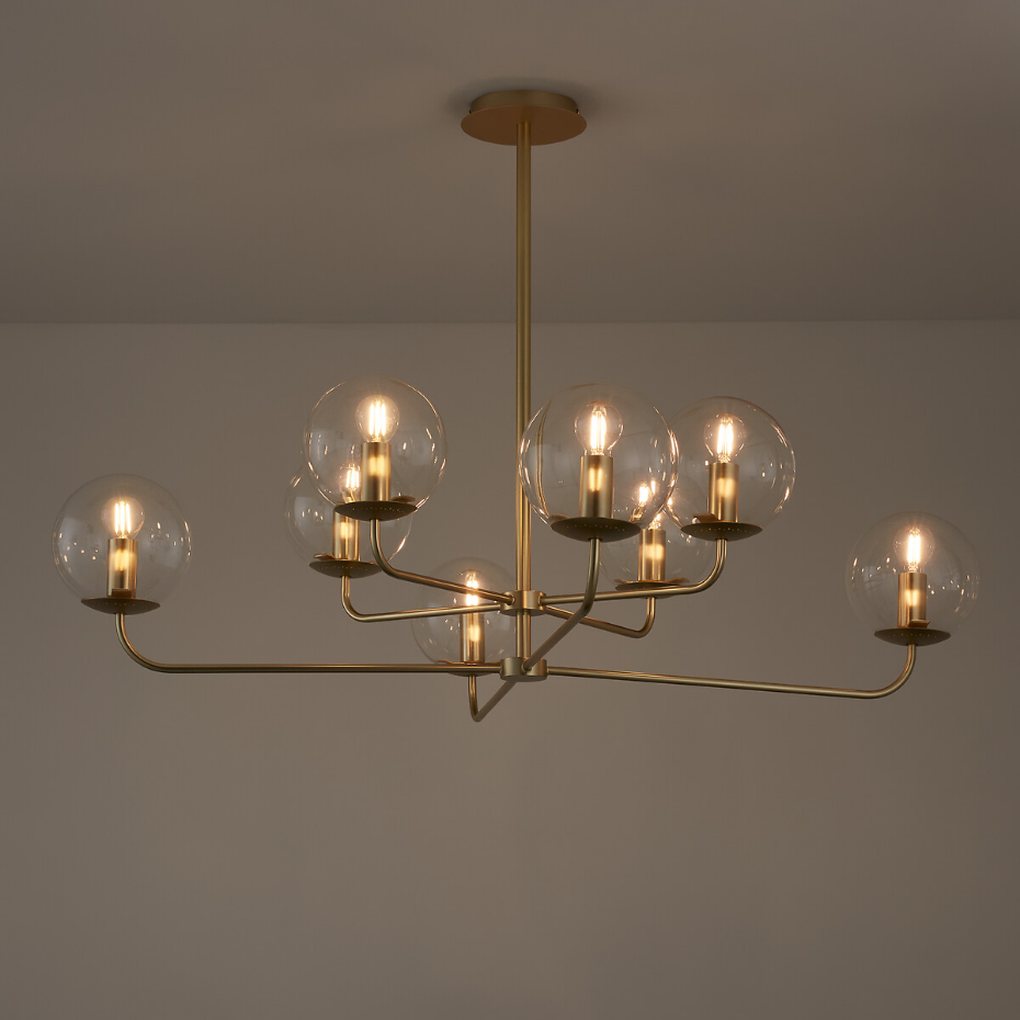 Suspension laiton et verre, Moricio