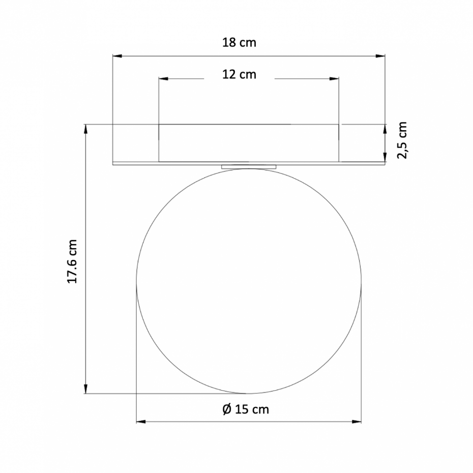 Applique murale ou plafonnier rond - FONZO