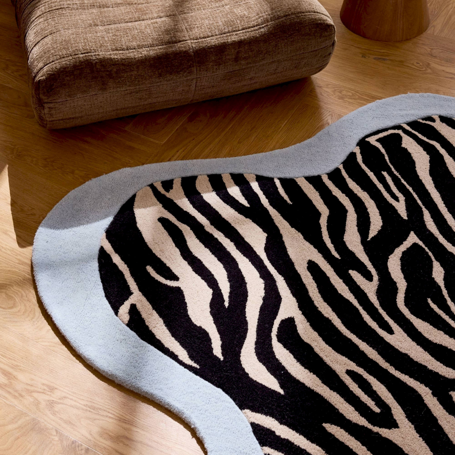 Tapis fait main en laine et coton Âme fauve