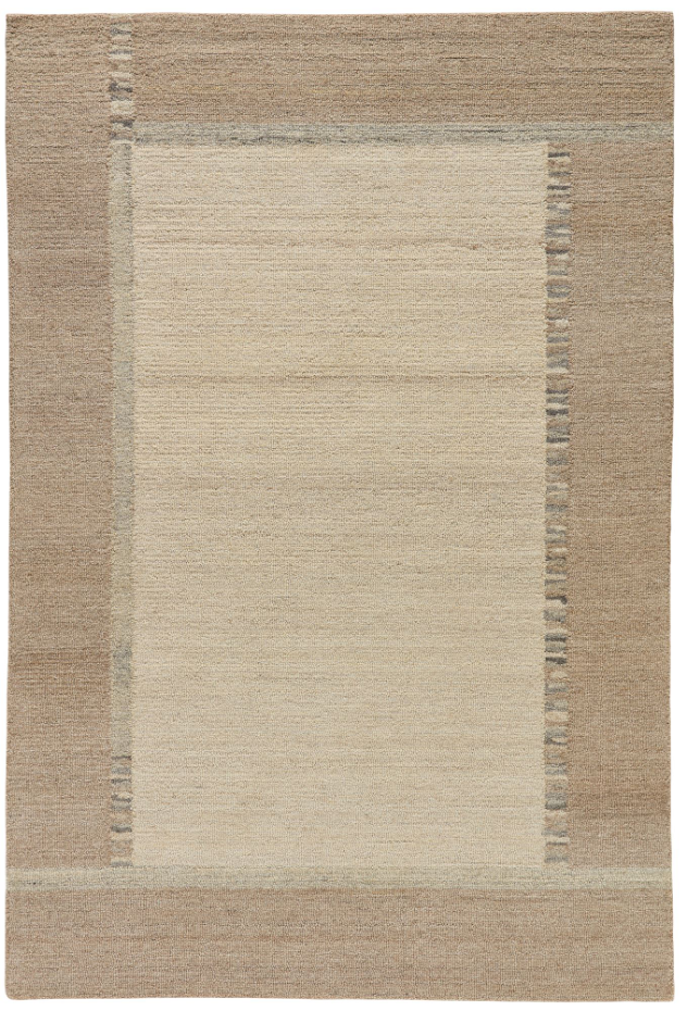 Tapis en laine tufté main aux couleurs douces et bordures