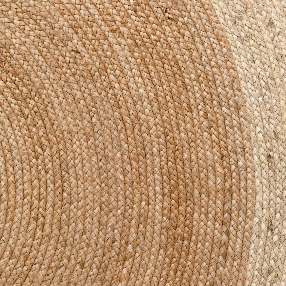 Tapis rond, motif simple authentique, JUTE K, jute tissé à la main
