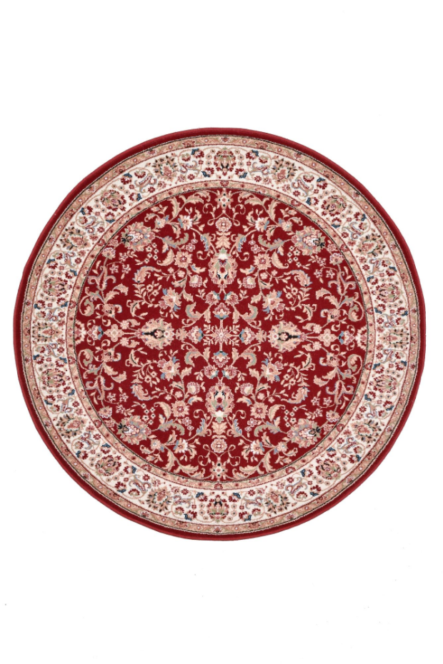 Tapis d'orient floral Dolna tissé, laine, rond