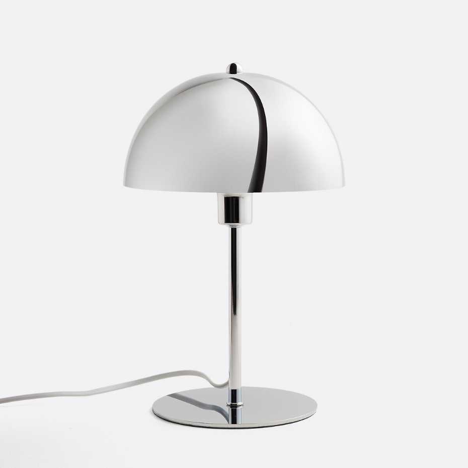 Lampe à poser champignon en métal fer chrome, Capi