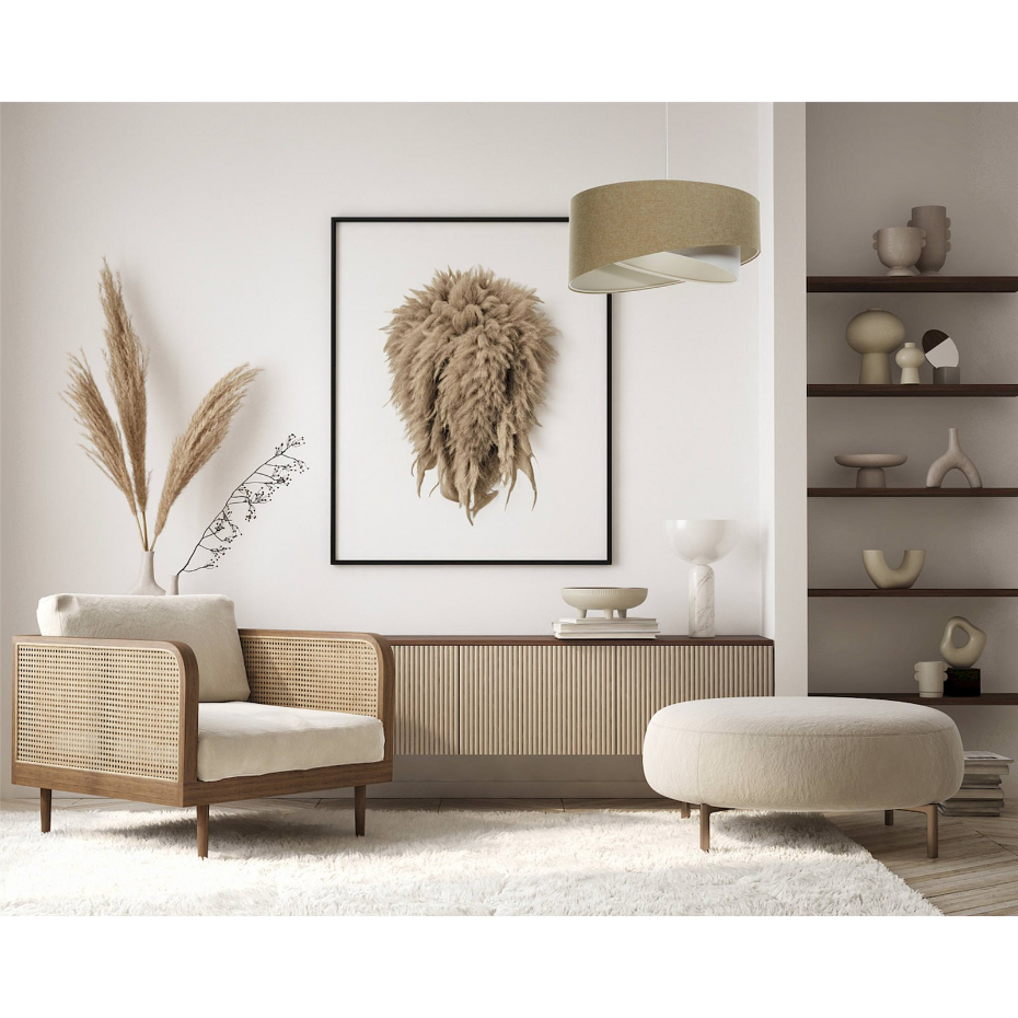 Suspension en lin rond Boho