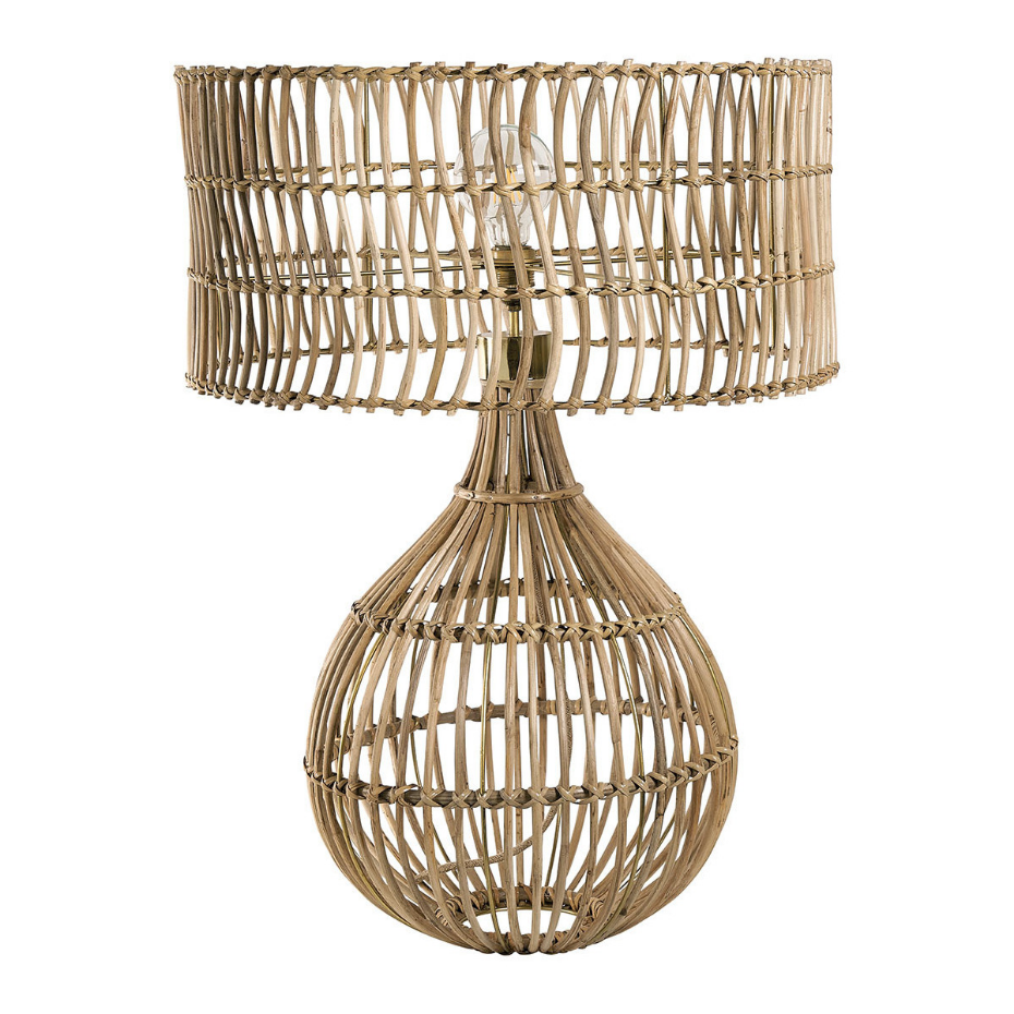 Pied de lampe en rotin
