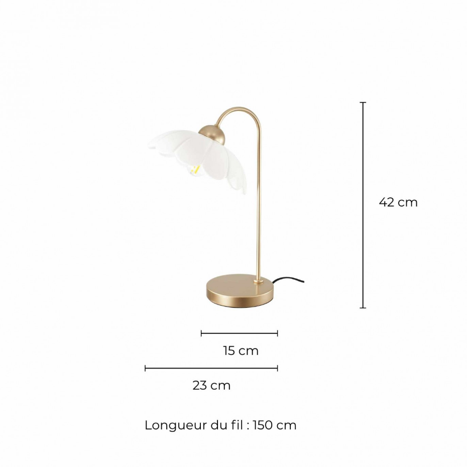 Lampe à poser en métal & céramique, CLARIS