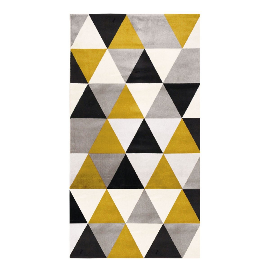 Tapis salon toucher laineux motif triangles  GEO SCANDI