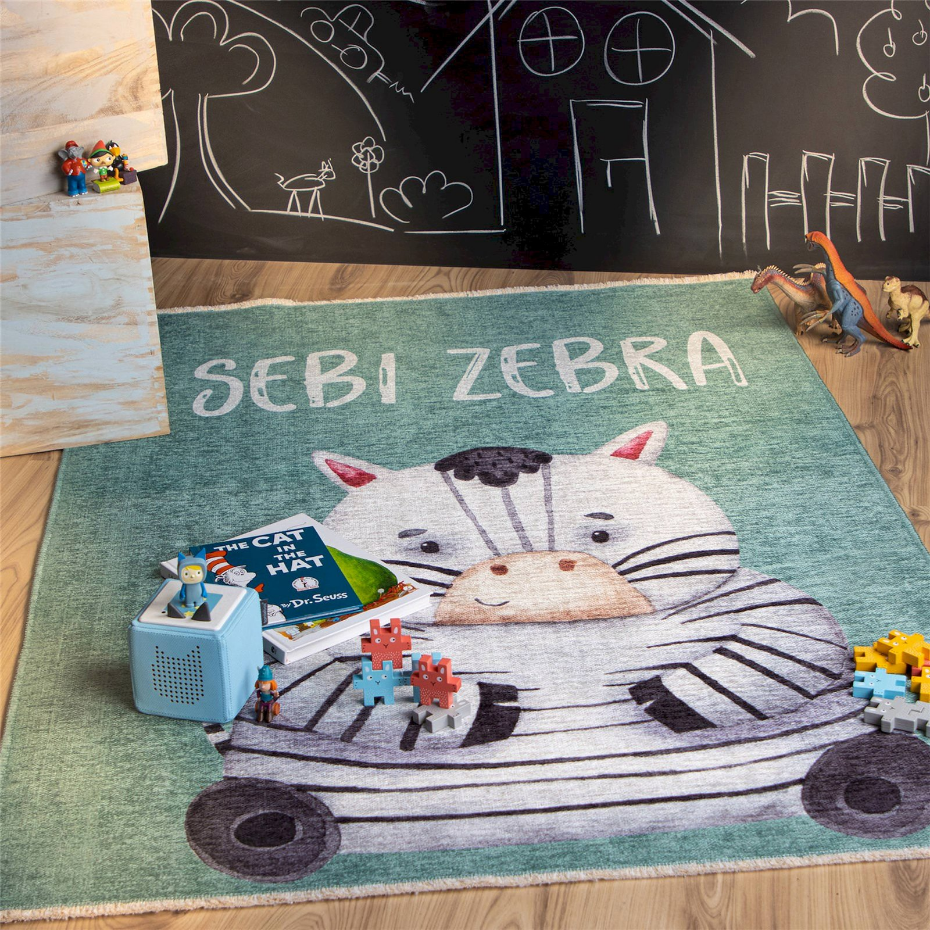 Tapis enfant lavable antidérapant zèbre