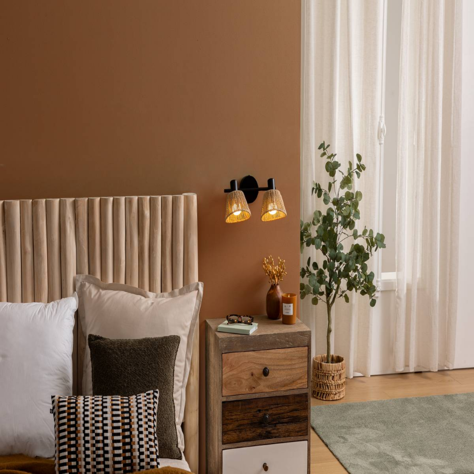 Applique murale 2 spots orientables corde tressée MYHA