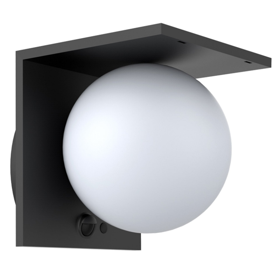Applique murale solaire BOLLY noir sensor H14cm