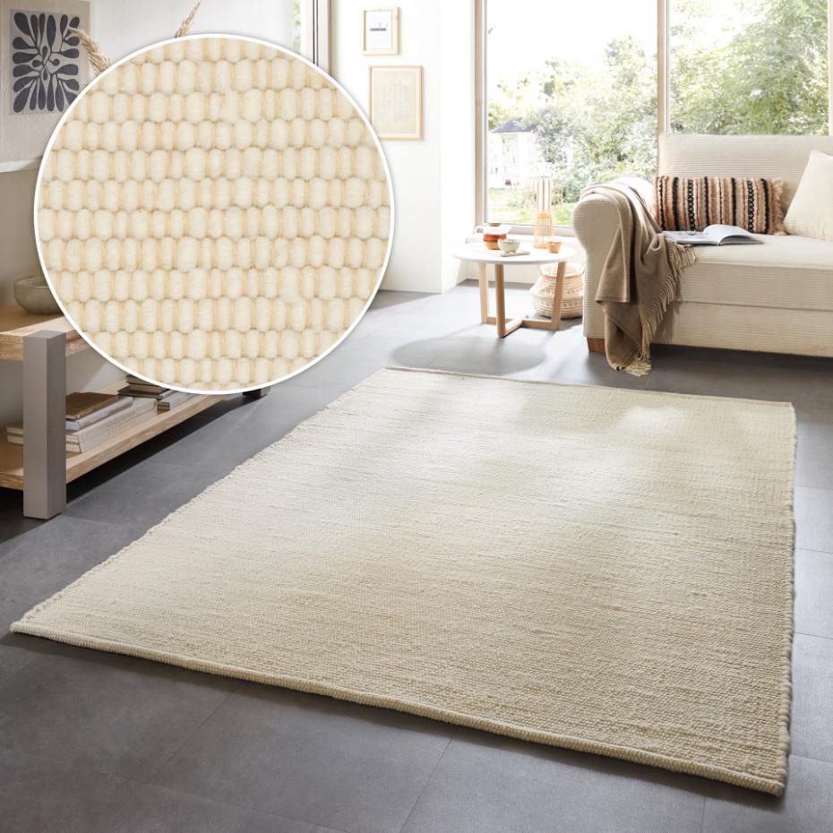 Tapis en laine chiné réversible tissé à la main - Alm Glueck