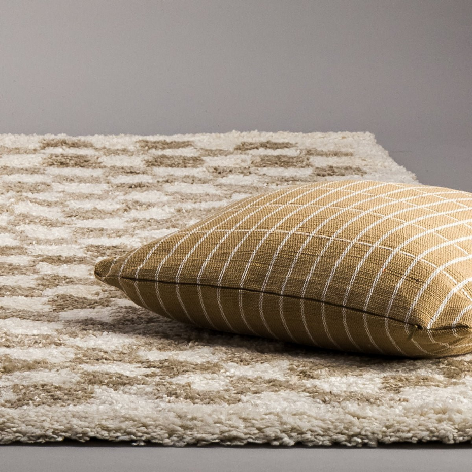 Tapis damier poils longs doux et volumineux CHECKERS