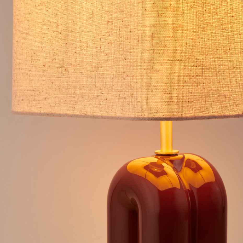 Lampe à poser céramique et lin, Malo