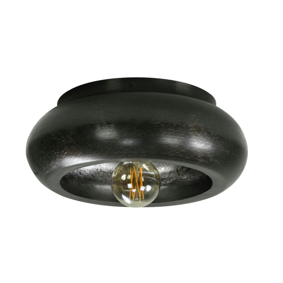 Plafonnier noir en métal D 42 cm RALF