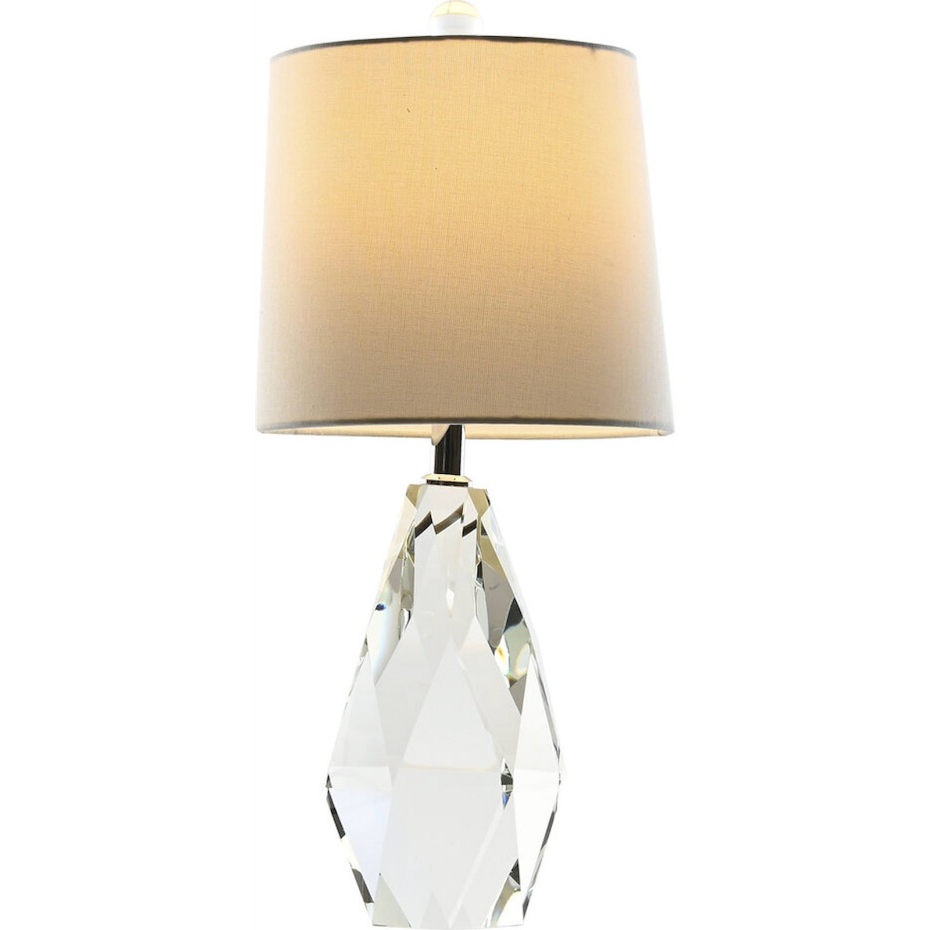 Lampe de table en verre et lin moderne Moderno