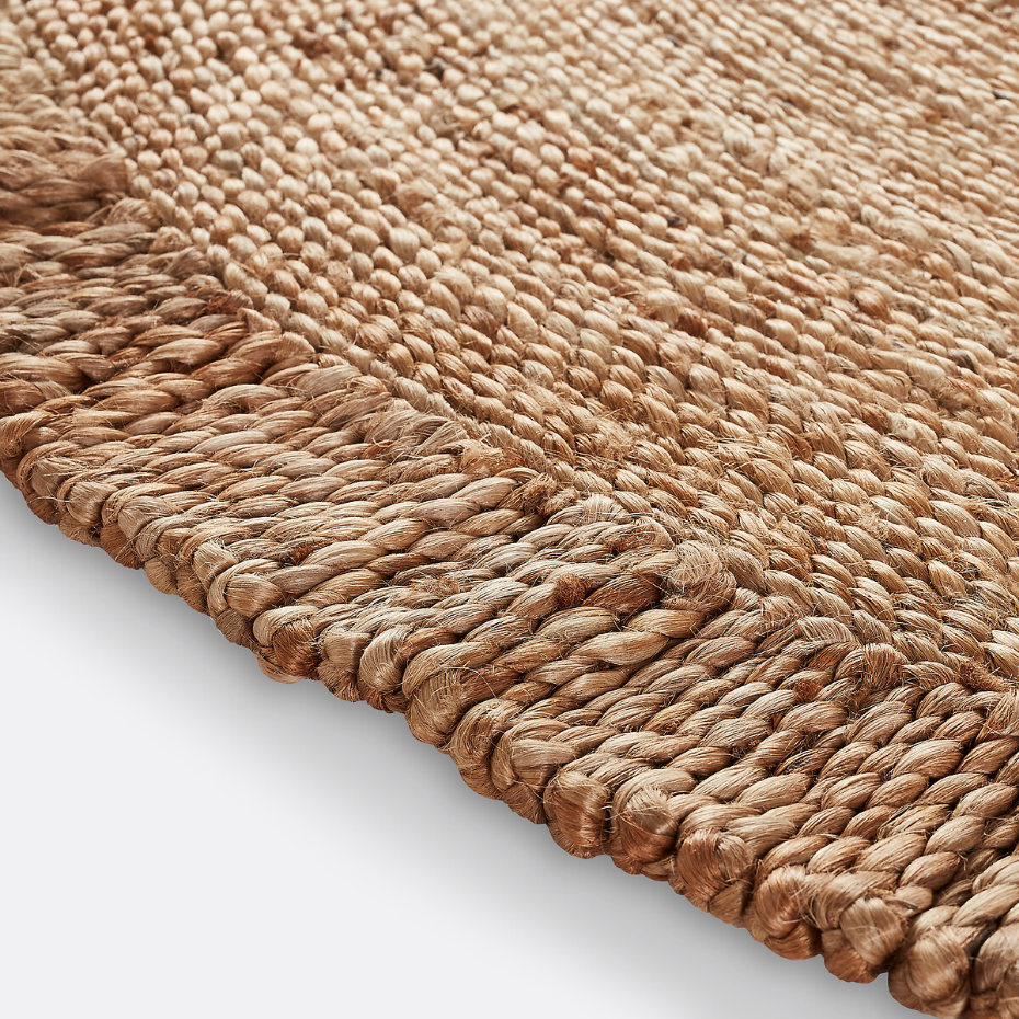 Tapis jute rond frangé, Aftas