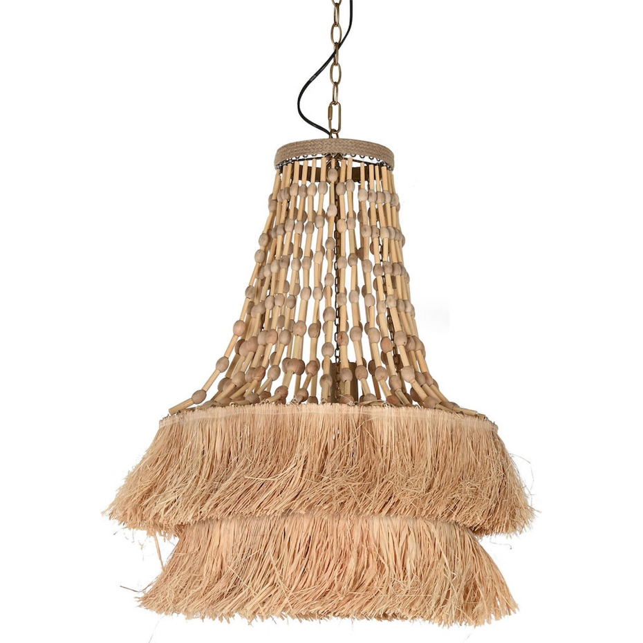 Suspension ronde en jute avec franges Balines