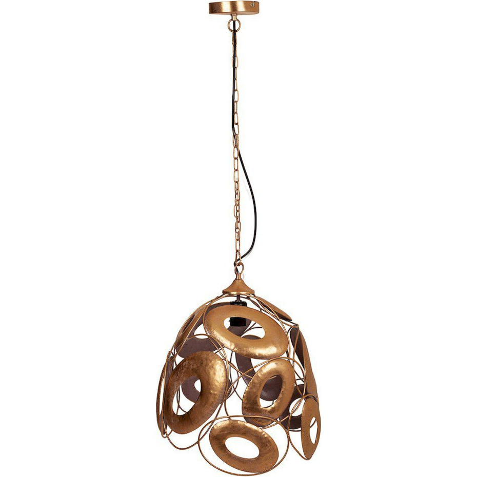 Suspension en fer doré forme organique style vintage