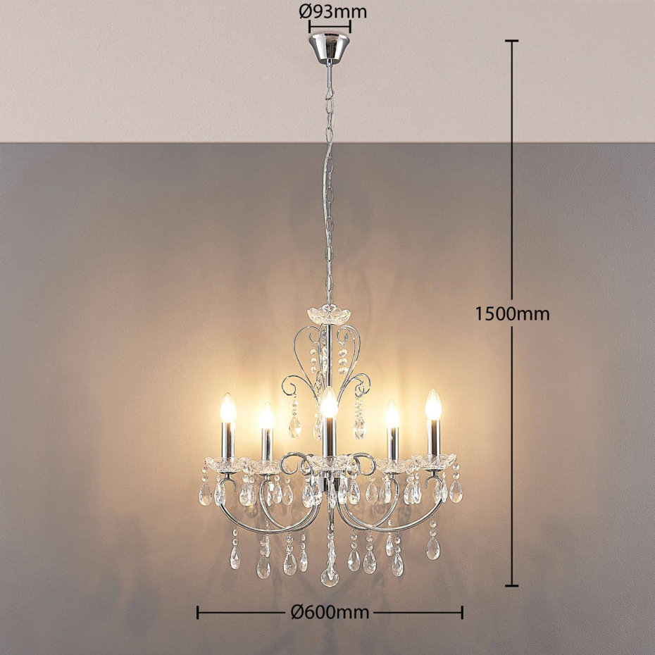 Lustre en cristal en métal, Solveig