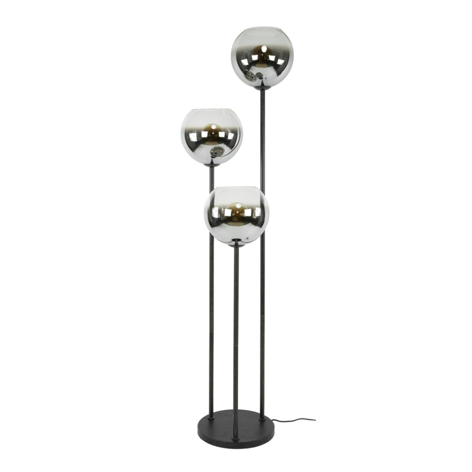 Lampadaire design en verre fumé 3 tiges RALF