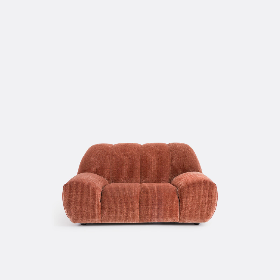 Fauteuil XL, velours côtelé vintage, Nuria