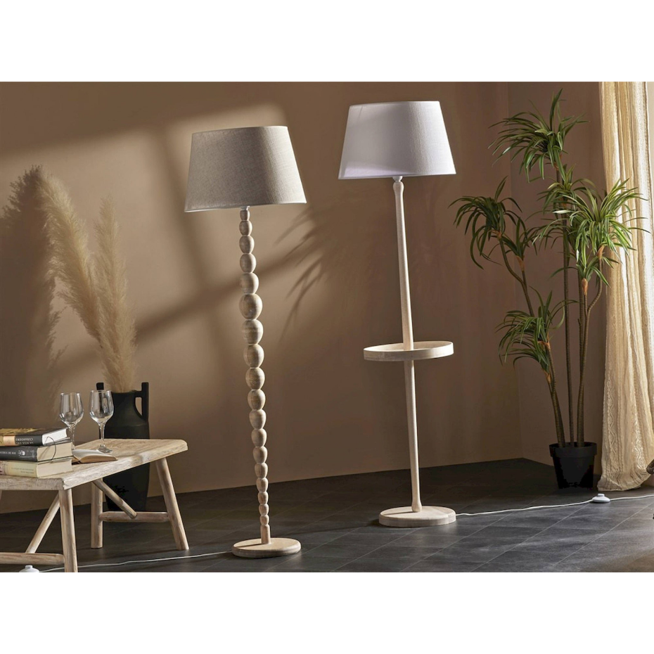Lampadaire en bois d'aulne forme ronde