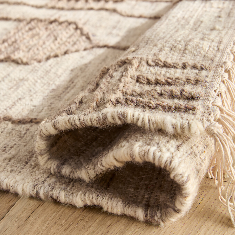 Tapis tissé main, en laine et coton, Baatha