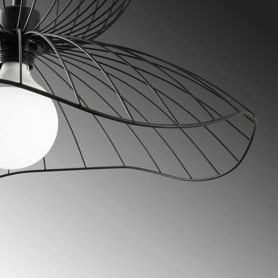 Suspension design noire filaire fleur stylisée SINOP